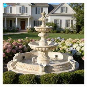 Moderne Fontane a Cascata in Marmo Bianco Naturale per Giardini Esterni in Vendita - Product Image 6