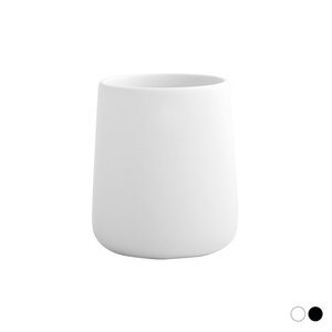 Soporte para cepillos de dientes de cerámica, color blanco, 19 cm de diámetro, 12,5 cm de altura, para uso en el baño - Product Image 1