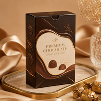 Boîte personnalisée à fond auto-scellant avec couvercle rabattable, pelliculage mat, impression offset, recyclable et écologique pour chocolats et bonbons emballés individuellement