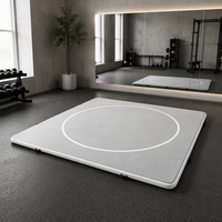 Tapis d'entraînement robuste pour arts martiaux - Tapis de grappling carré avec cercle cible, autoportant pour Judo, Boxe, MMA