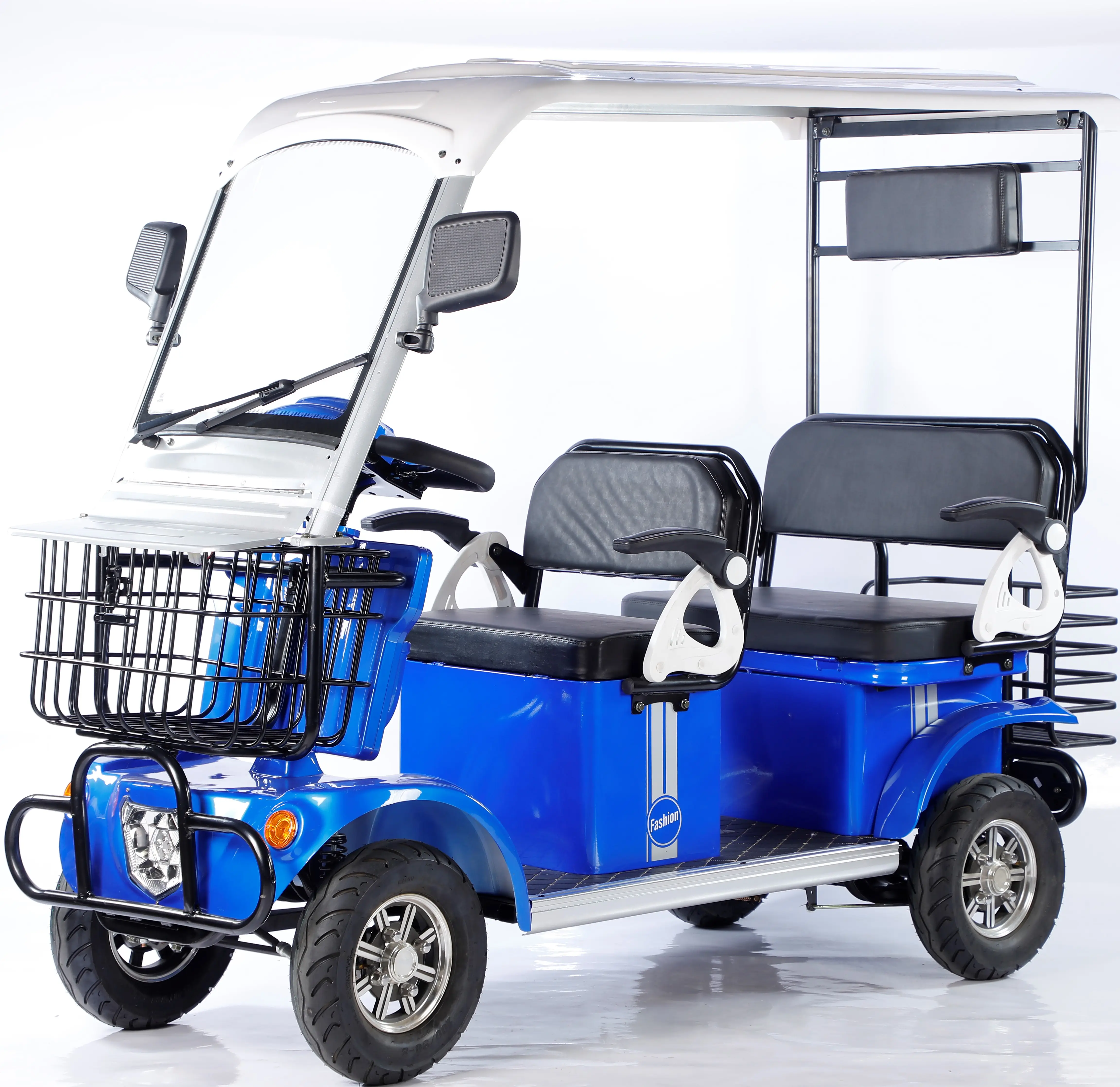 Özel emlak doğal gezi tekerlekli elektrikli Scooter için toptan 4 800 Golf arabası W 60V elektrikli sepeti