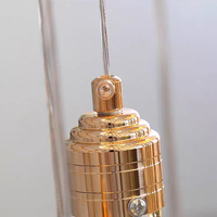 Lustre suspendu transparent doré, luminaire suspendu en acrylique de luxe pour escalier d'hôtel, lustre décoratif en cristal pour salon