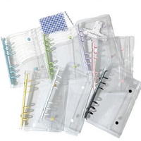 Protège-cahier transparent en PVC HONGEN A5/A6, couverture de rangement simple pour carnet de notes, 60 feuilles, spirale, cahier à feuilles mobiles A3
