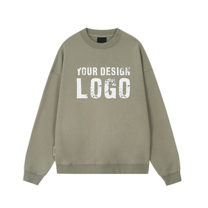 Sweat-shirt pour homme surdimensionné à col rond en polaire OEM en gros, logo personnalisé, couleur unie, sweat-shirt ample pour homme - Product Image 1