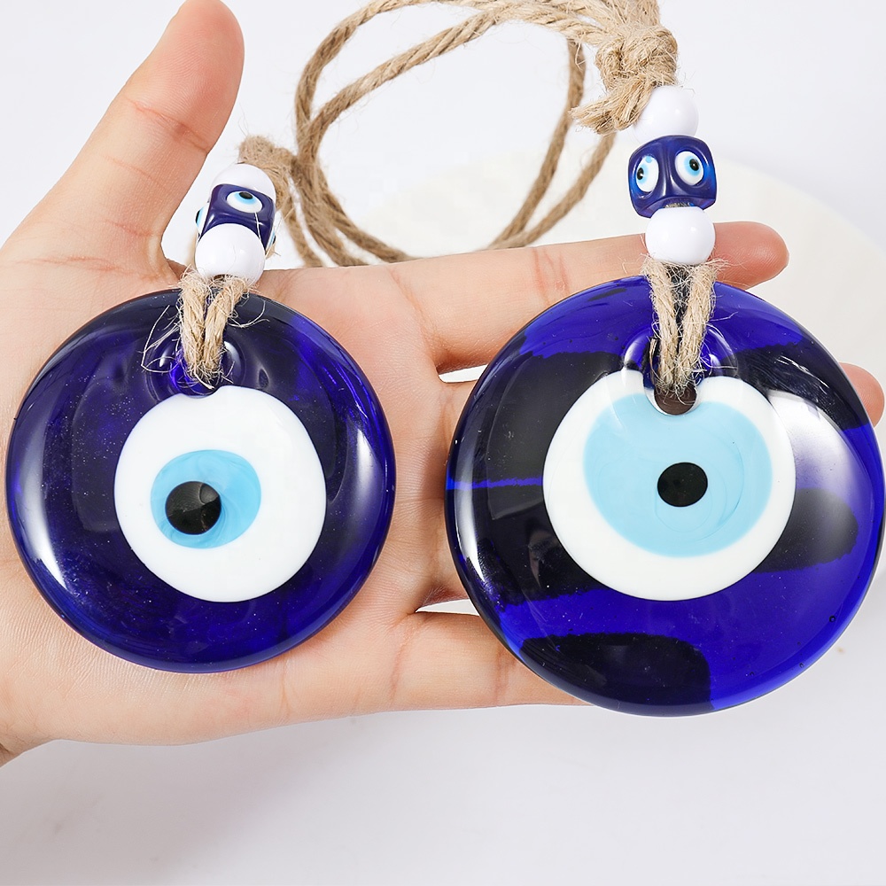 Große Größe Evil Eye Wandbehang Ornament Zubehör Handgemachtes Glas Türkisch Lucky Evil Eye Anhänger Viel Glück Garten Home Decor