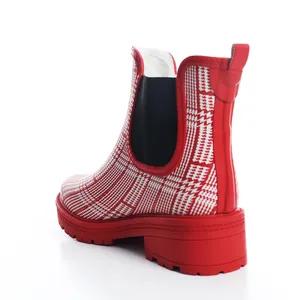 LAAPS Factory Fashion Low Tube Rubber Safety Platform Water Gumboots Women Short Ankle Boot