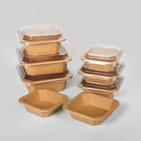 Bols jetables de haute qualité SenAng de 900 ml pour les fêtes, les plats à emporter, l'emballage du riz, bols rectangulaires octogonaux en papier kraft