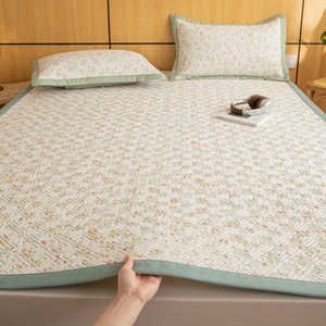 2026 Neue Breitrandige 100% Baumwolle Grobwebstoff Tier-Design Gesteppte Kühlmatte - Sommer-Bettmatte - Product Image 4