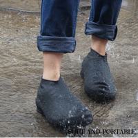 Couvre-chaussures imperméables en silicone extensibles, antidérapants, réutilisables, faciles à porter et à transporter pour l'extérieur, par temps nuageux et pluvieux