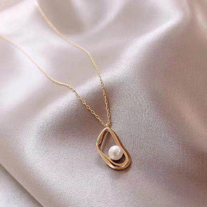 Pendentif en argent S925, perles de 6-7 mm, collier personnalisé tendance à faire soi-même avec support vide, accessoirisé de perles en vrac 30237 - Product Image 1