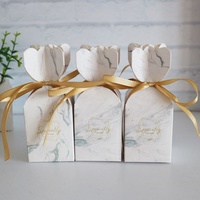 Boîtes cadeaux en papier laminé brillant écologiques et recyclables pour les fêtes de mariage, couleur personnalisée, boîtes à bonbons en carton blanc personnalisées