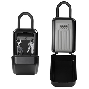 4-digit with shackle portable combination keybox lock box aluminum alloy security card, ID card, key storage lock box