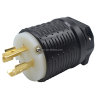 Prise mâle YUADON YDL1520P NEMA L15-20 20A AC 250V 3 pôles/4 fils avec mise à la terre et verrouillage par torsion (noir/gris) pour usage résidentiel