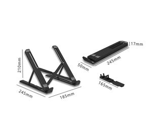 NOVISON New 7-Level Adjustable Aluminum Alloy Laptop <b>Stand</b> Foldable Rotating Design Compatible 10"-17.2" Laptops Desk Mount - Product Image 2