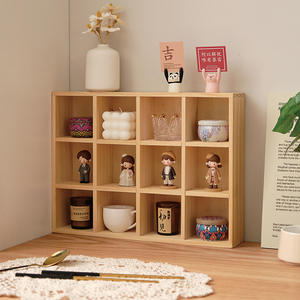 Caja de almacenamiento de madera con doce compartimentos, tipo rectangular vertical, para juegos de té y tazas de agua, para organizar el almacenamiento y uso en el estudio. - Product Image 1