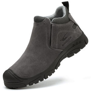 Mens Leather Work Safety Shoes with Steel Toe Welding Safety <strong>Boots</strong> Anti slip Anti Static Mens <strong>Wedge</strong> Work Washable Hiking <strong>Boots</strong> - Product Image 2