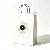 Sacs shopping en papier kraft personnalisés avec logo pour restaurants, vente en gros, poignées imprimées acceptées pour l'emballage alimentaire et la promotion