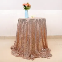 Haute qualité luxe fête de mariage Banquet nappe couverture superposition Payette grande nappe ronde à paillettes argentées