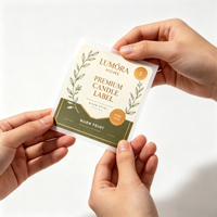 Étiquettes personnalisées vintage à motif feuille d'or, autocollantes pour l'emballage de bougies parfumées haut de gamme