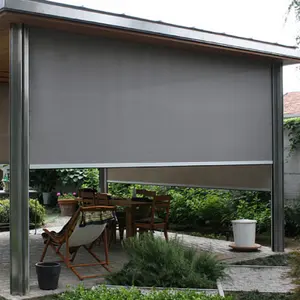 Toldo de aluminio impermeable para exteriores, Gazebo de acero, impermeable, Horizontal