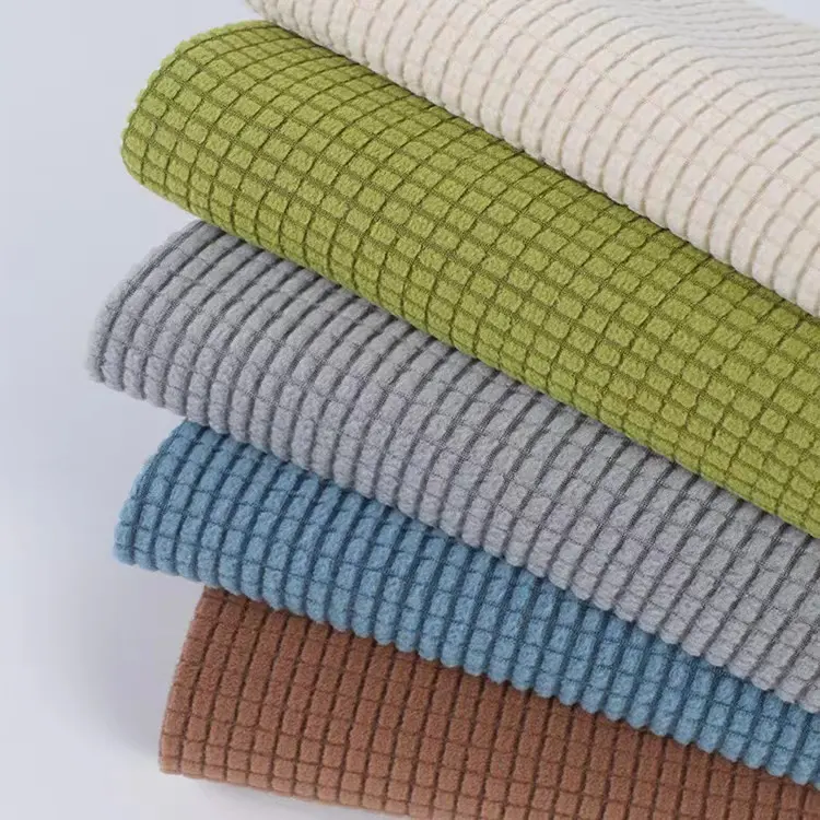 다양한 색상 일반 염색 격자 패턴 자카드 안감 재킷 코트 패브릭 폴라 플리스 패브릭