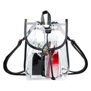 2025 <b>Waterproof</b> Clear PVC <b>Backpack</b> <b>Women</b> Stadium Approved Custom Logo Transparent <b>Backpack</b> Zipper Closure - Product Image 1