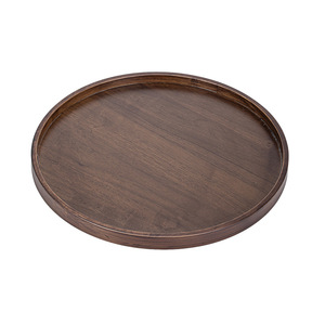 Source factory wholesale bamboo and wood trays, hotel restaurant tea trays, household round fruit and candy trays - Product Image 5