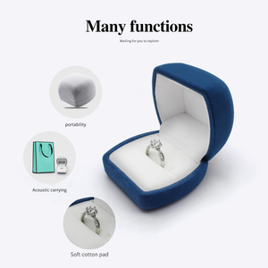 Compact Mini Iron Velvet Simple Round Jewelry <b>Box</b> with Buckle Closure Wide <b>Ring</b> Proposal Gift Display Packaging - Product Image 2