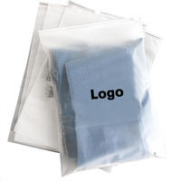 Échantillon gratuit, personnalisez votre propre logo, sacs en plastique recyclés PE givrés pour vêtements, sacs d'expédition à fermeture éclair, sacs à fermeture éclair pour t-shirts