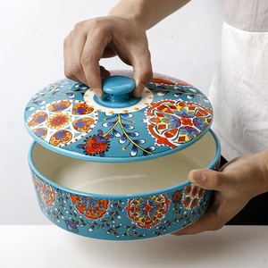 Creative Pattern Ceramic Storage Bowl With Lid - Product Image 3