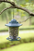 Récipient d'aliments d'oiseaux suspendus, avec toit et plateau pour le jardin en plein air, Patio, écureuil