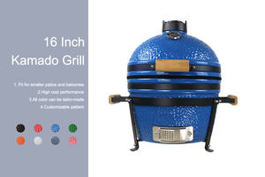Auplex Small Komodo, Parrilla Kamado de Cerámica Premium de 16 Pulgadas, Altura Ajustable, Diseño Moderno, <span class=keywords><strong>Asador</strong></span> de Acero Inoxidable, Ahumador Seguro - Product Image 5
