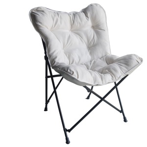 Ngoài Trời Trang Chủ Trở Lại Ăn Uống Di Động Gấp Cắm Trại Trắng Có Thể Gập Lại Vườn Bướm Ghế - Product Image 1