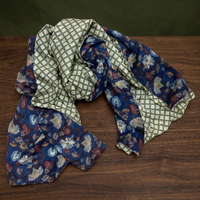 Créations MAYURI de luxe MC-562 – Longue écharpe légère en soie double couche, imprimée numériquement à motifs géométriques, pour femme, toutes saisons