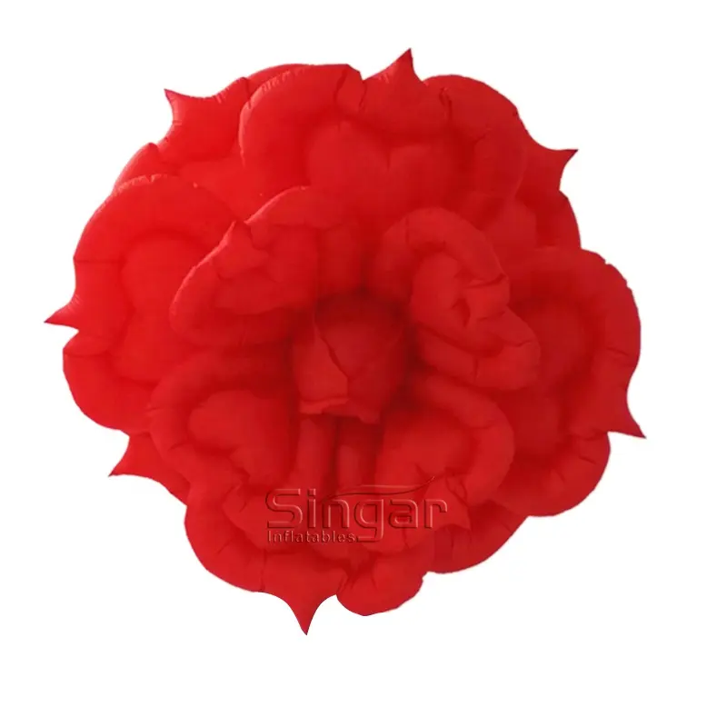 مزخرفة بزهور حمراء عملاقة قابلة للنفخ, مزخرفة بصورة ورود حمراء قابلة للنفخ مزودة بإضاءة ليد