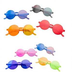 แว่นกันแดดทรงกลม UV400 ทนทาน สำหรับทุกเพศทุกวัย กรอบสีลูกกวาด ไร้กรอบ เหมาะสำหรับกิจกรรมกลางแจ้ง ของขวัญเทศกาล ฤดูร้อน - Product Image 1