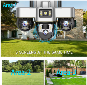 Regis ba ống kính năng lượng mặt trời <span class=keywords><strong>Camera</strong></span> An Ninh 3 màn hình tất cả 3 ptzs xoay ứng dụng con người phát hiện LTE 4G Sim tầm nhìn ban đêm được xây dựng trong mic - Product Image 4