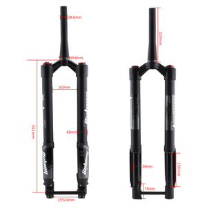 Fourche de vélo de montagne Bolany à suspension pneumatique inversée 29 pouces, axe traversant 15x110, réglage du rebond - Product Image 2