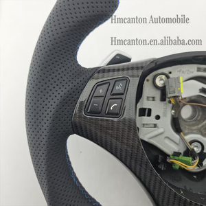 Volante Deportivo de Fibra de Carbono y Cuero Perforado para BMW Serie 3 E90 E91 E92 E93, Venta al Por Mayor - Product Image 5