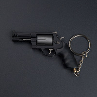 Modelo de Pistola de Juguete, Plástico y Metal, Novedosa Tendencia de Moda Hecha a Mano, Mini Llavero de Revólver, Munición Giratoria, Interesante