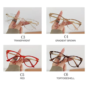Occhiali fotocromatici in plastica metallizzato piccolo occhio di gatto trasparente ragazze femmina Anti-Reflet Anti Bluelight 2025 - Product Image 6