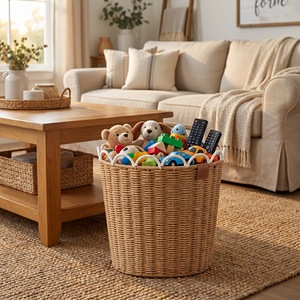 Clothing Organizer Round Storage <b>Basket</b> Eco-Friendly Laundry <b>Hamper</b> <b>For</b> Home Use - Product Image 3
