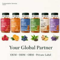 Gummies de L-Tyrosine 1000mg sans sucre à marque privée OEM, supplément végétal pour les acheteurs internationaux en gros