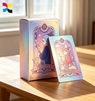 Cartes de tarot personnalisées écologiques et recyclables avec boîte, jeu de tarot de dessin animé, cartes de guidance spirituelle pour la divination, les rituels, les jeux de société