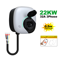 Station de recharge murale pour véhicules électriques Isigma New 11kW 3p, prise Type 2, application Tuya