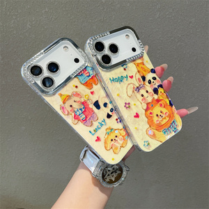 Blue Light Dot Diamond Cartoon Little Animals son adecuados para Apple 17promax Phone Cases para Iphone14 Cute 15/16Pro - Product Image 2