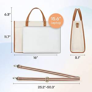 BSCI OEM ODM Factory Tote <strong>Bag</strong> Canvas Laptop <strong>Bag</strong> 15.6 Inch Work Shoulder <strong>Bags</strong> Casual Briefcase Handbag for Travel Office School - Product Image 3