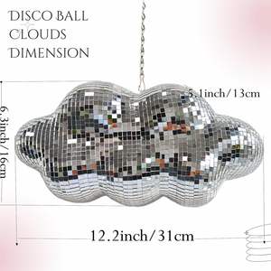 Enfeites de Natal em Forma de Nuvem de Espelho de Vidro Prateado Feitos à Mão para Decorações de Festa Retro dos Anos 70 Alta Qualidade Clássica Suspensa - Product Image 3