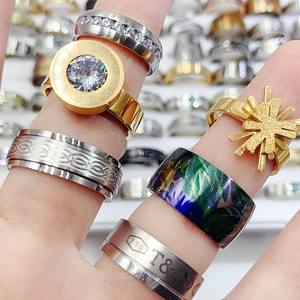 Anillo de Acero Inoxidable con Piedra Natural, Diseño Geométrico Electrochapado, Estilo Europeo Americano, Simple y Moderno, para Hombres y Mujeres, Ideal para Fiestas - Product Image 5