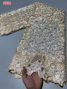 3756, нигерийская роскошная кружевная ткань с блестками, Высококачественная африканская Тюлевая кружевная ткань, Французская ткань для женщин, свадебное платье, шитье - Product Image 3